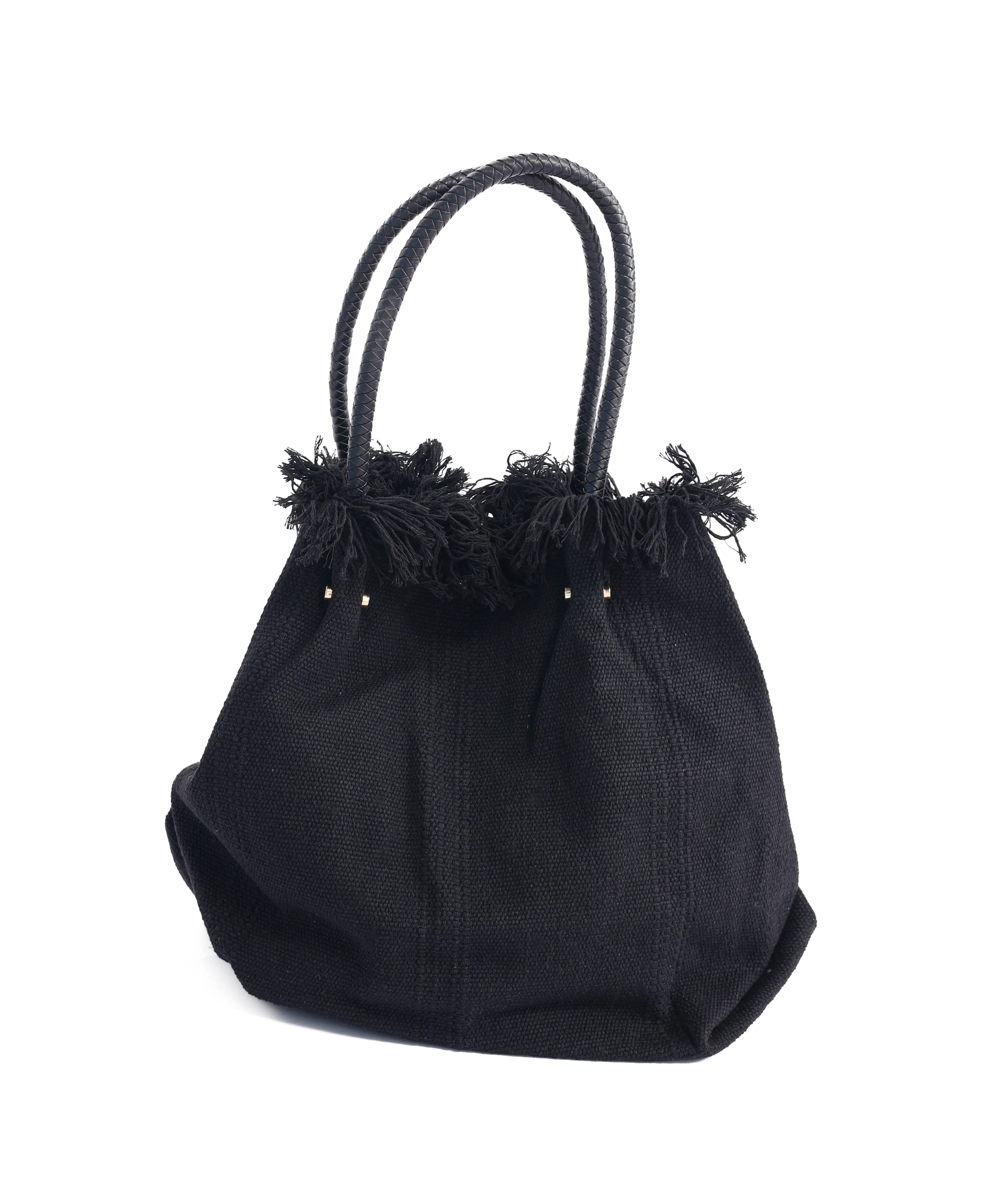 Yarn Beach Bag w Leather Handle - Image 5